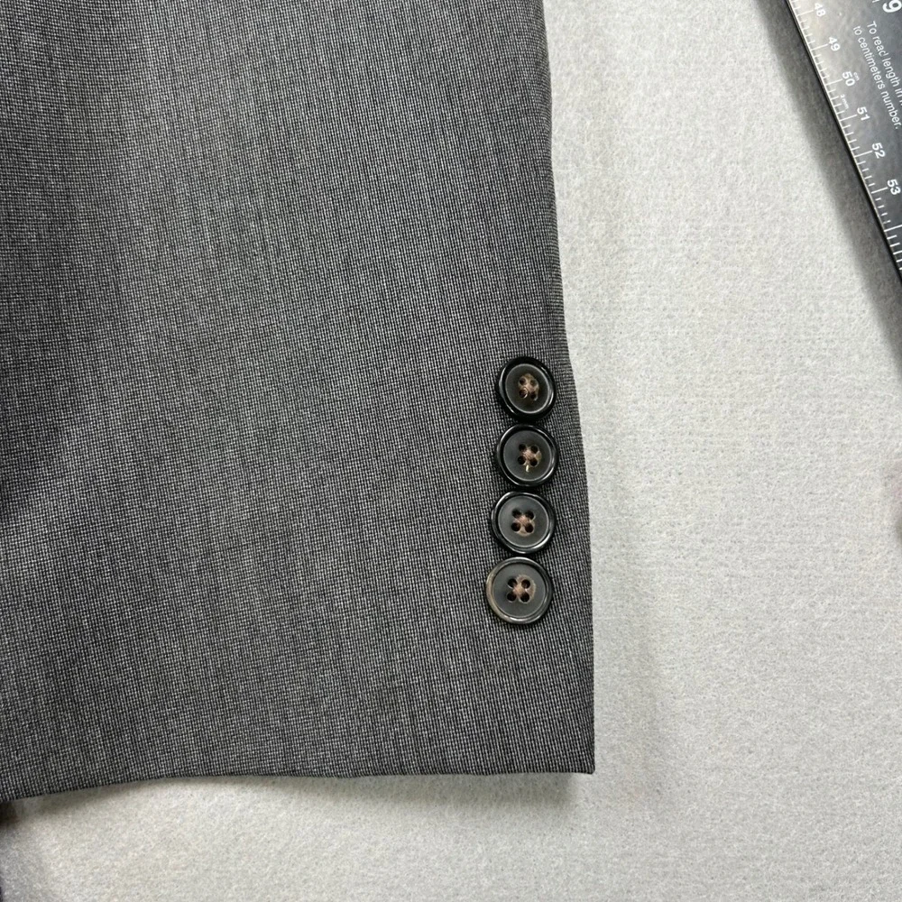 Chaps Mens Suit Jacket Blazer 40R Gray‎ Stretch Two Button Notch Lapel 40 R FLAW